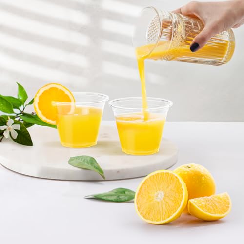 Dealusy 100 Pack 9 oz Clear Plastic Cups - Product Imagery