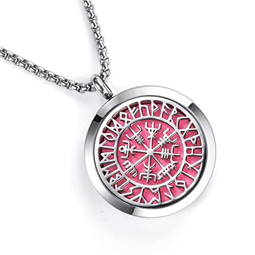 Norse Vikings Amulet Essential Oil Diffuser Necklace - Stainless - Product Imagery