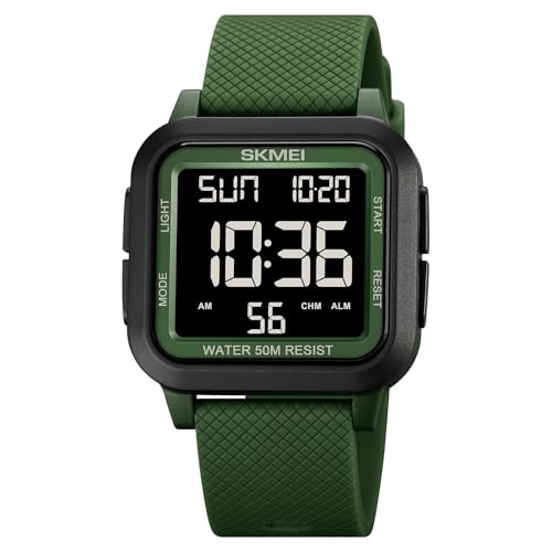 SKMEI Watches for Men,Military Square Ultra-Thin Digital Women - Product Imagery