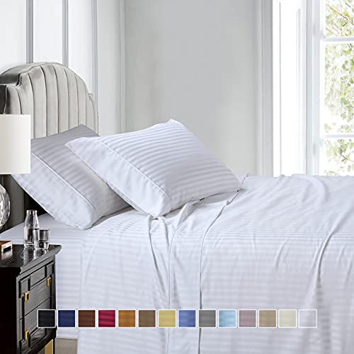 Royal Hotel Twin XL Sheets Set, 600 Thread Count Cotton Sateen, - Product Imagery