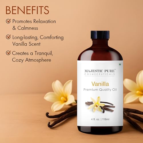 Majestic Pure Vanilla Essential Oil with Glass Dropper - 4 Fl Oz - Product Imagery