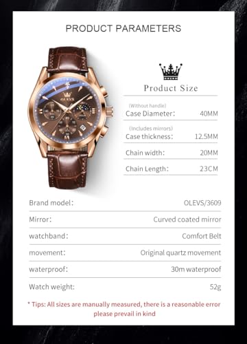 OLEVS Watches Men Luxury Large Face Waterproof Watches - Product Imagery