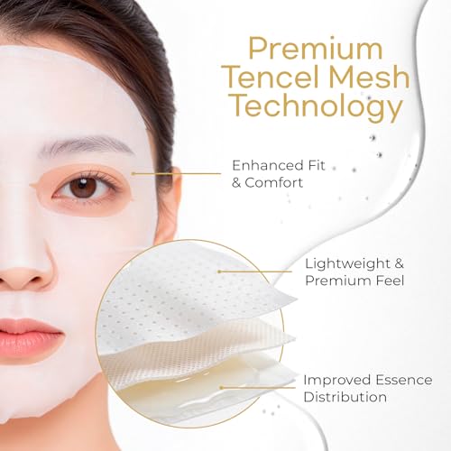 10 Pack Mixed Face Mask Set with Collagen, Hydrating Sheet Mask - Product Imagery