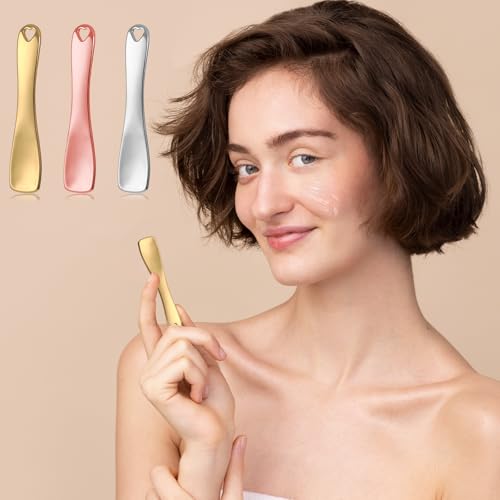 3 PCS Mini Metal Makeup Spatula, Reusable Skin Care Cosmetic - Product Imagery