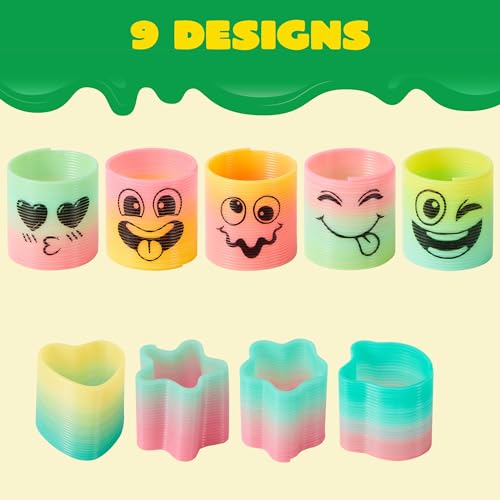 JOYIN 30 Pcs Spring Rainbow Party Favor, Mini Plastic Coil - Product Imagery