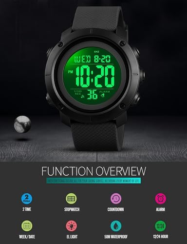 SNE Digital Watch Sports Waterproof Military Back Light Small - Product Imagery