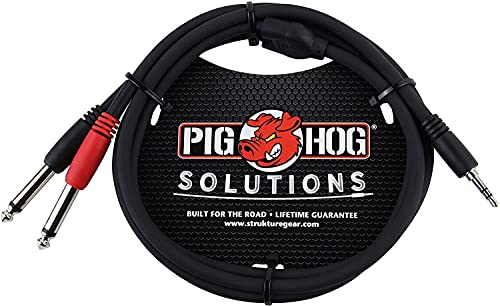 Pig Hog PB-S3410 3.5 mm Stereo to Dual 1/4" Mono   Stereo Breakou by Pig Hog - Angle View 1