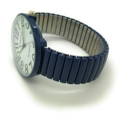 Mens Ladies Jumbo Big Numbers Stretch Elastic Band Analog Quartz - Product Imagery