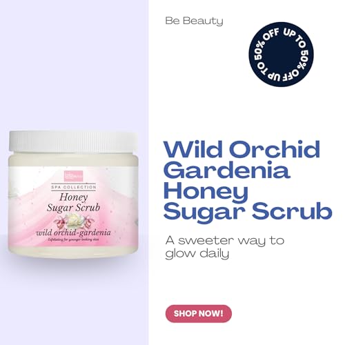 Wild Orchid Gardenia Honey Sugar Body Scrub Gentle Exfoliating - Product Imagery