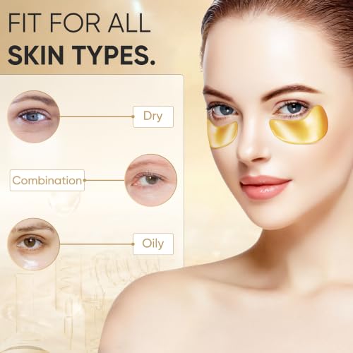 20Pcs/10Pairs Under Eye Patches Gold for Dark Circles, Puffy - Product Imagery
