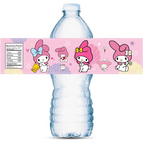 ARHAVI 24PCS Melody Water Bottle Labels, Melody Birthday Party - Product Imagery
