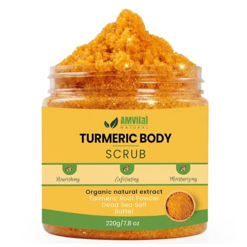 AMVital Turmeric Body Scrub, Face & Body Exfoliating Scrub, 7 - AMVital Official Product View 1