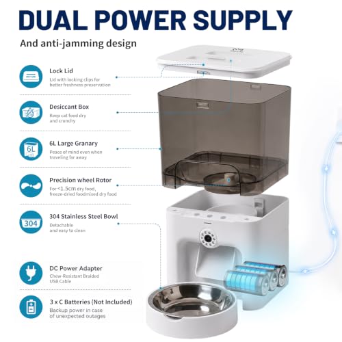 Automatic Cat Feeder with Camera, 2K HD & Night Vision, 5G/2.4G - Product Imagery