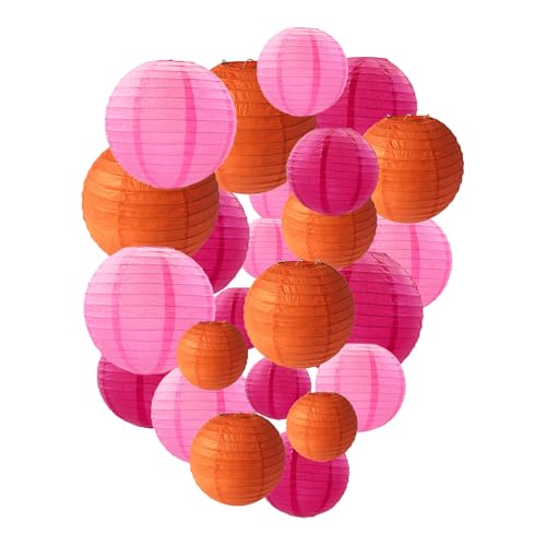 Rose Red Pink Orange Paper Lanterns Decorative, Chinese/Japanese - Product Imagery