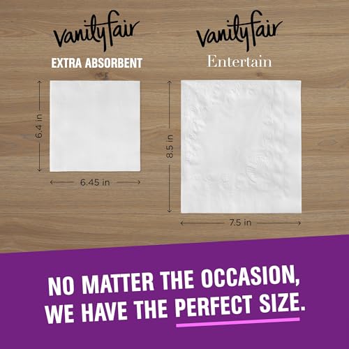 Vanity Fair Napkins, Extra Absorbent Premium Paper Napkins, 80 - Product Imagery