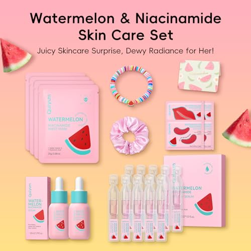 Watermelon & Niacinamide Skincare Set for Women Teens Girls, - Product Imagery
