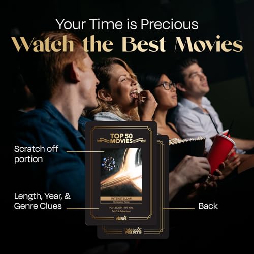 Premium Movie Night Scratch Off Cards- Gifts for Movie Lovers - Product Imagery