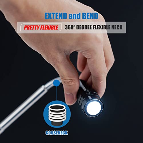 Magnetic Flashlight with Tool Magnetic Lanyard & Telescoping - Product Imagery