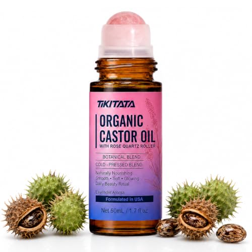 Organic Castor Oil Rose Quartz Roller Ball 100 Cold Pressed - TIKITATA Official Imagery - 1