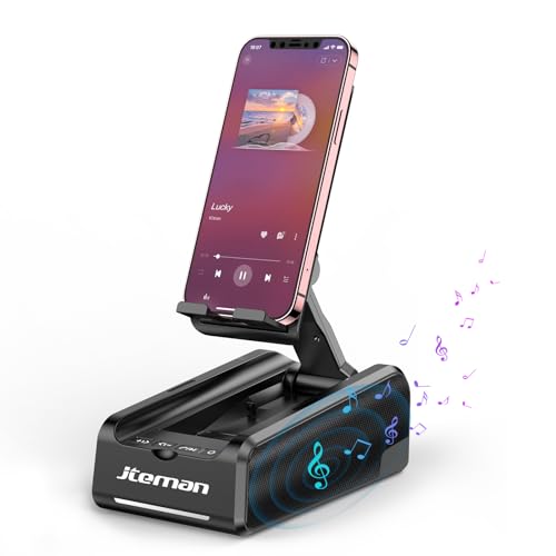 JTEMAN Cell Phone Stand with Bluetooth Speaker,Birthday Gifts - Product Imagery