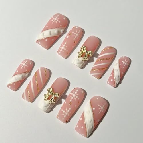 Christmas Press On Nails MAGLFELL Handmade Square Fake Nails - MAGLFELL Official Imagery - 1