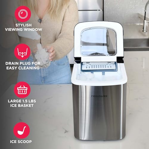 Frigidaire Compact Countertop Ice Maker, Makes 26 Lbs. of Bullet - Product Imagery