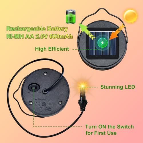 AA 600Mah Solar Light Replacement Top Parts for Solar Outdoor - Product Imagery