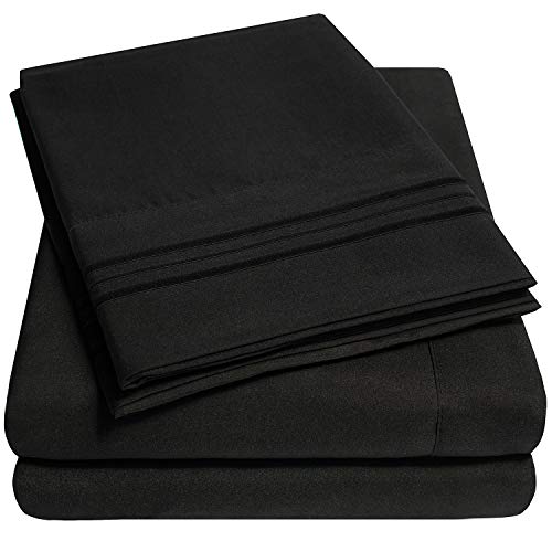1500 Supreme Collection Queen Sheet Sets Black - Luxury Hotel - Product Imagery