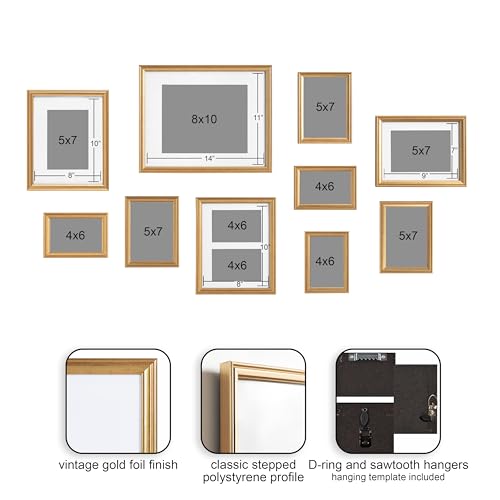 Kate and Laurel Adlynn Photo Frame Set, Set of 10, Varying - Product Imagery