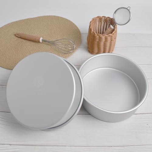 8 x 3 Inch Round Cake Pans Set of 2, Aluminum Round Cake Tin, - Product Imagery