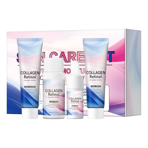 Travel Skincare Set, Collagen Retinol Face Wash, Toner, - Product Imagery