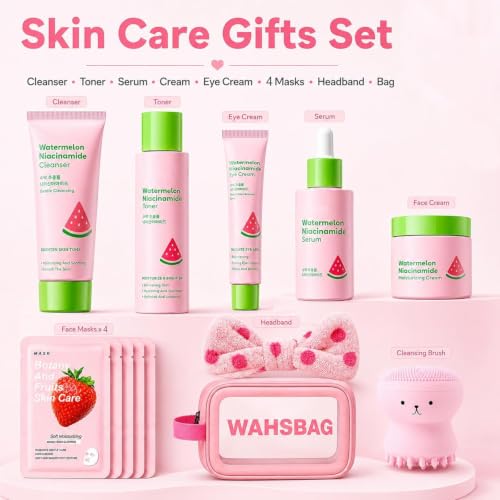 Watermelon Skin Care Set for Teen Girls Women,Facial Care Gift - Product Imagery