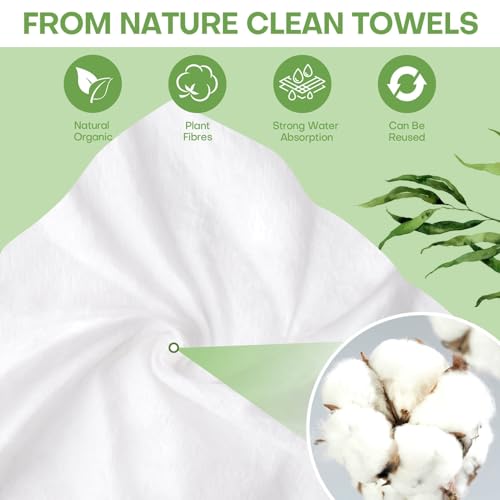 Compressed Towel Tablets 100 Count, Disposable Face Towels for - Product Imagery