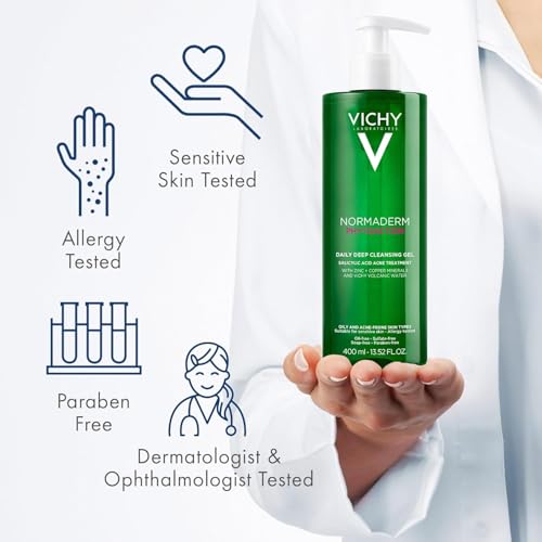 VICHY Normaderm Daily Acne Face Wash, 0.5% Salicylic Acid - Product Imagery