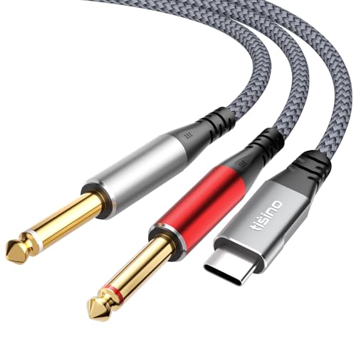 Tisino USB C to 1/4 inch Audio Cable, 6.35mm Audio Jack to USB C, by Tisino - Angle View 1