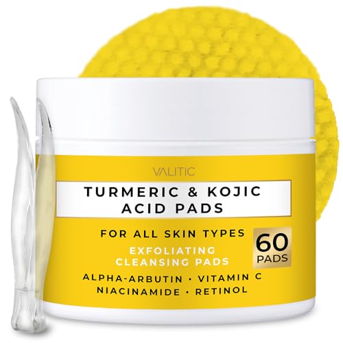 VALITIC Turmeric and Kojic Acid Cleansing Pads for Dark Spots 60 - Product Imagery