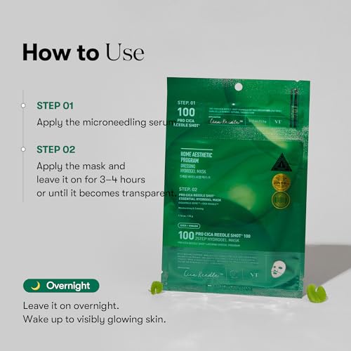 VT COSMETICS Pro Cica Reedle Shot 100 2-Step Hydrogel Mask (4ea) - Product Imagery