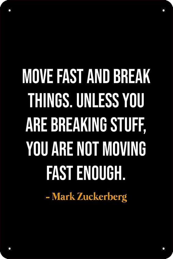 Mark Zuckerberg Quote Yard Sign Garage Farm Garden Wall Decor - Product Imagery