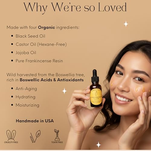 Frankincense Resin Infused Organic Black Seed, Castor & Jojoba - Product Imagery