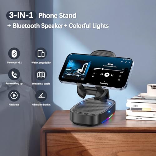 Cell Phone Stand with Wireless Bluetooth Speaker, Unique Gifts - Product Imagery