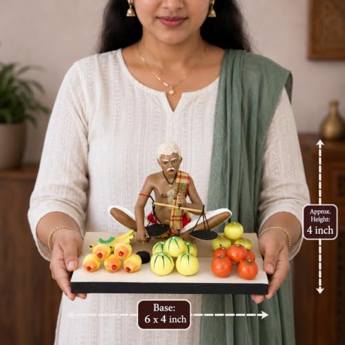 Handmade Miniature Human Figure Terracotta Clay Idol- Fruit - Product Imagery
