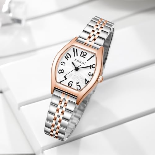 Szaikyri Barrel-Shaped Watch for Women with Easy Read Arabic - Product Imagery