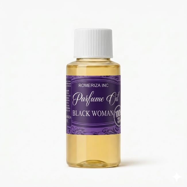 1 Fl Oz Plastic Bottle Black Woman Perfume Oil For Women - Product Imagery