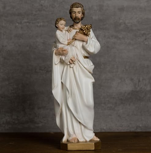 BC Catholic St. Joseph and Child Jesus Statue, 10" H Patron - Product Imagery