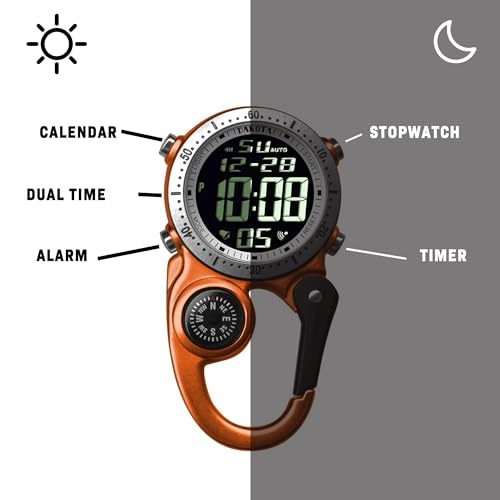 Dakota Digital Clip Watch with Compass & Dual Time - Product Imagery