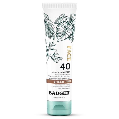 Badger Tinted Mineral Sunscreen for Face SPF 40 No White - Badger Official Imagery - 1