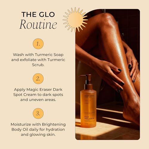 Glo Melanin Brightening Body Oil – Topical Moisturizer with - Product Imagery