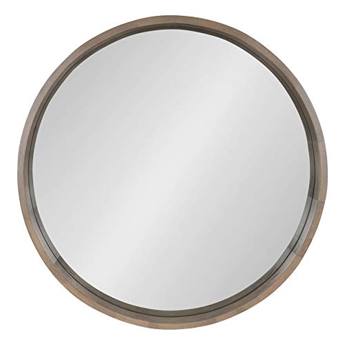 Kate and Laurel Hutton Round Decorative Wood Frame Wall Mirror, - Product Imagery