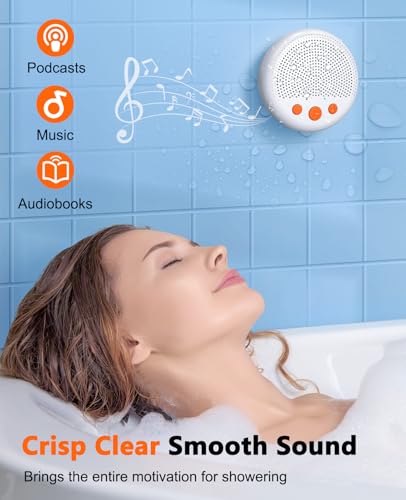 LENRUE Shower Speaker, Bluetooth Waterproof Speaker Wireless, - Product Imagery