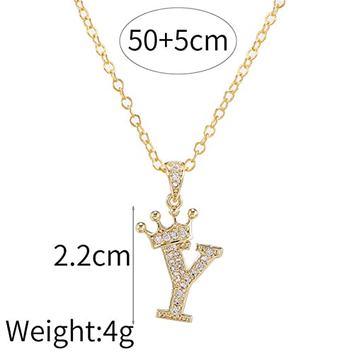 Pingyongchang Letter A-Z pendant necklace Crown letter pendant - Product Imagery